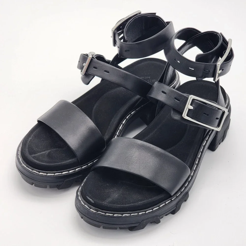 Rag & Bone Shiloh Leather Multi-Strap Sandals Black Size 38 EU - Picture 3 of 7